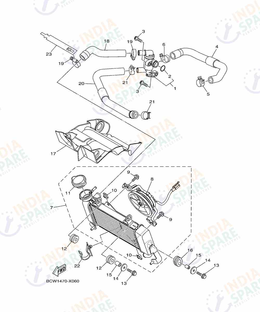 YAMAHA DM48 R15 V4 Series RADIATOR & HOSE
